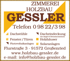 Anzeige Gessler Zimmerei