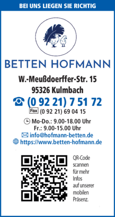 Betten Hofmann In Kulmbach In Das Ortliche