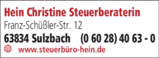 Anzeige Hein Christine Steuerberaterin