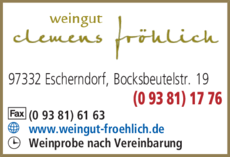 Anzeige Fröhlich Clemens