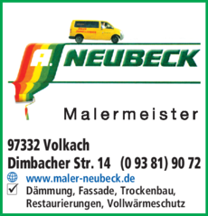 Anzeige Neubeck Malermeister