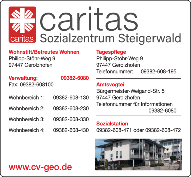 Anzeige Caritas Gerolzhofen