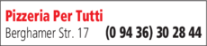 Anzeige Pizzeria Per Tutti