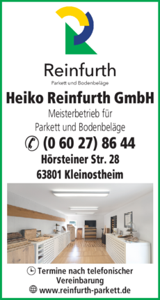 Anzeige Heiko Reinfurth GmbH