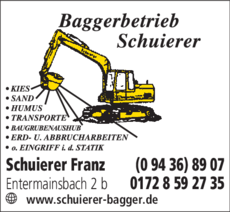 Anzeige Schuierer Baggerbetrieb