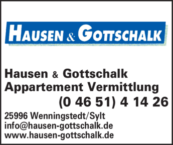 Appartement Vermittlung Hausen Gottschalk In Wenningstedt Braderup In Das Ortliche