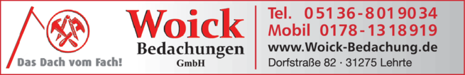 Anzeige Woick Bedachungen GmbH