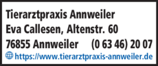 Anzeige Tierarztpraxis Annweiler
