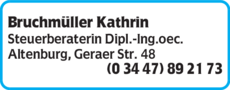 Anzeige Bruchmüller Kathrin Dipl.Ing.Oec. Anzeige Bruchmüller Kathrin Dipl.Ing.Oec.