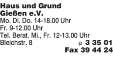 Haus Und Grund Giessen E V In Giessen In Das Ortliche