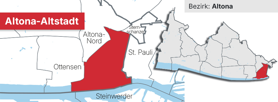 Stadtteil Altona-Altstadt Übersichtskarte