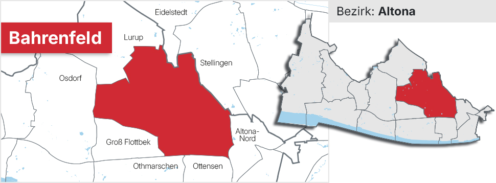 Stadtteil Bahrenfeld Übersichtskarte