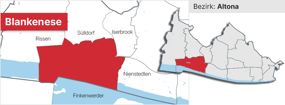 Stadtteil Blankenese Übersichtskarte