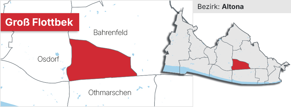 Stadtteil Groß Flottbek Übersichtskarte