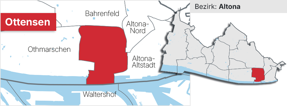 Stadtteil Ottensen Übersichtskarte