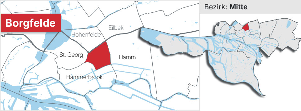 Stadtteil Borgfelde Übersichtskarte