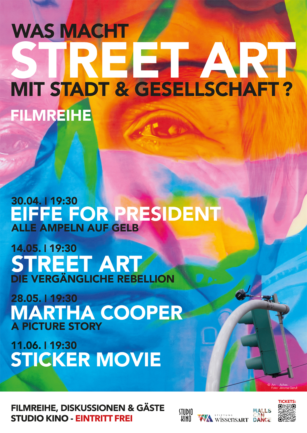 Plakat zur Filmreihe Walls Can Dance im Studio-Kino
