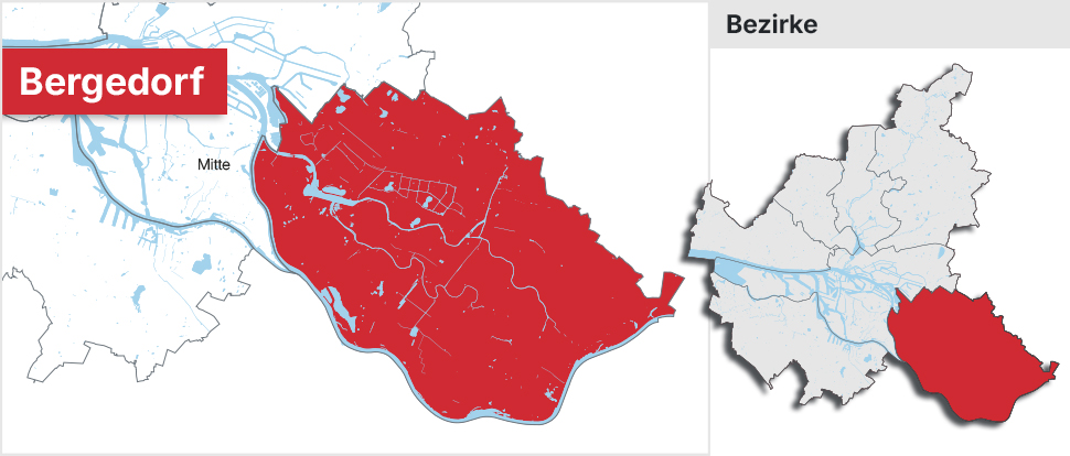 Bezirk Bergedorf Übersichtskarte