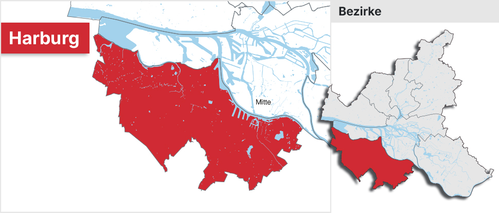 Bezirk Harburg Übersichtskarte