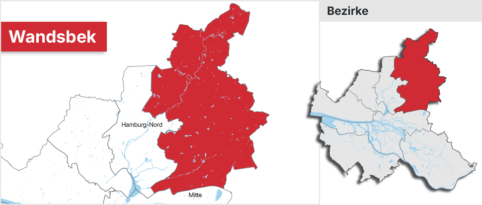Bezirk Wandsbek Übersichtskarte