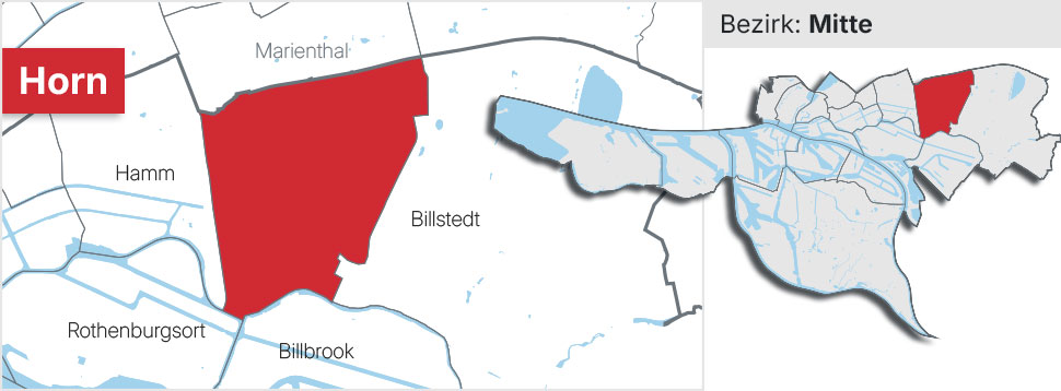 Stadtteil Horn Übersichtskarte