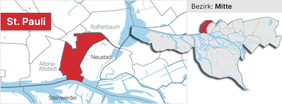 Stadtteil St. Pauli Übersichtskarte