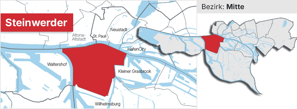 Stadtteil Steinwerder Übersichtskarte