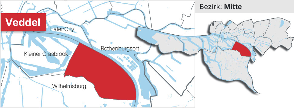 Stadtteil Veddel Übersichtskarte