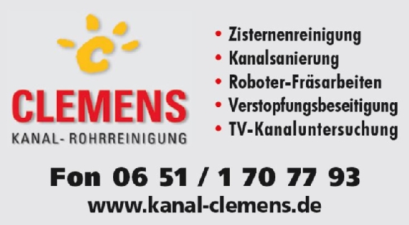 Clemens Kanal- und Rohrreinigung.