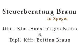 Bettina Braun Dipl.-Kffr. u. Steuerberaterin, Hans-Jürgen Braun Dipl.-Kfm. u. Steuerberater i.R Steuerberater in Speyer - Logo
