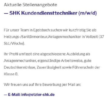 Etzler Sanitär- und Heizungsbau GmbH