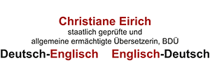 Übersetzungsdienst Christiane Eirich (BDÜ) allgemein ermächtigte Übersetzerin in Darmstadt - Logo
